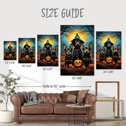 dogs trick-or-treating wall art