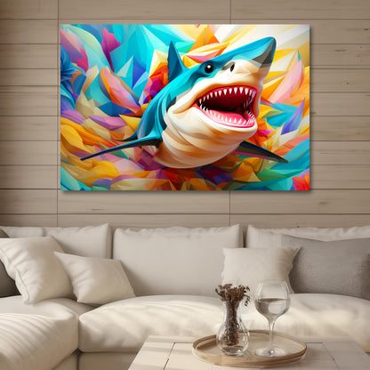 aesthetic shark wall decor painting