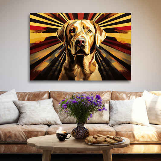 aesthetic golden lab wall decor painting art, art deco golden lab wall decor