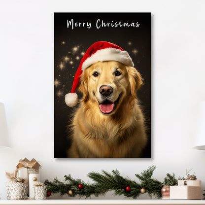 Christmas Golden Retriever canvas print,