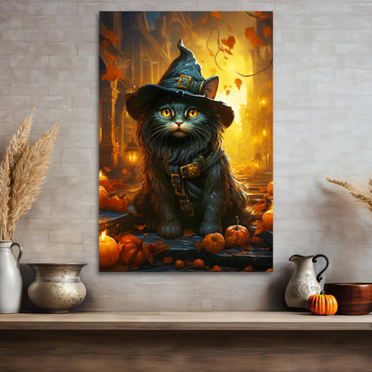 Halloween black cat aesthetic wall decor,