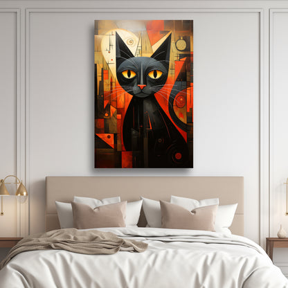 Halloween Picasso black cat aesthetic wall decor
