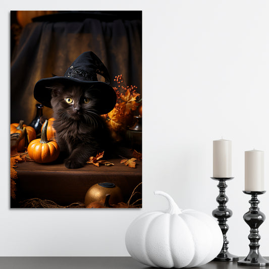 halloween black cat wall art