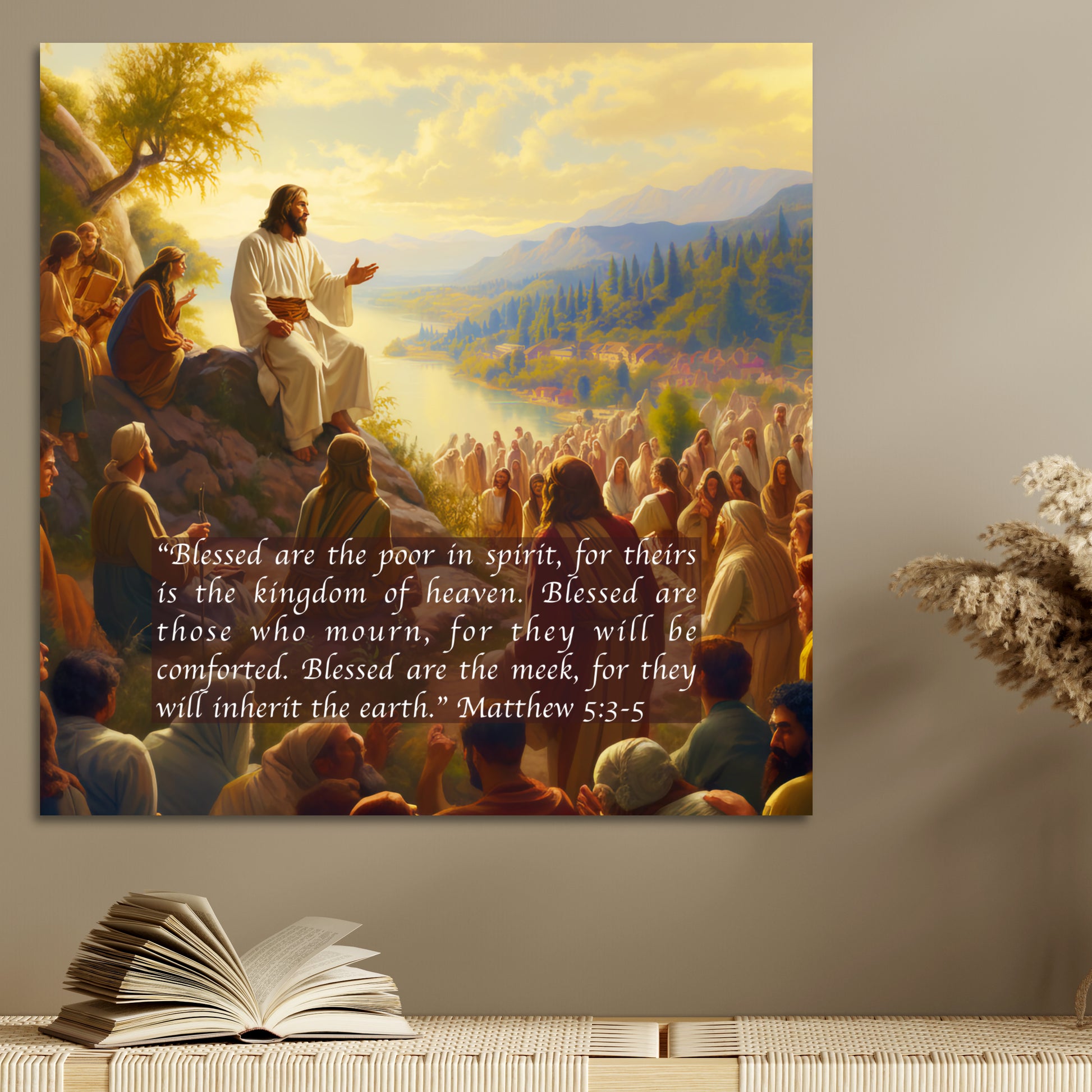 Scripture wall decor, the beatitudes canvas print