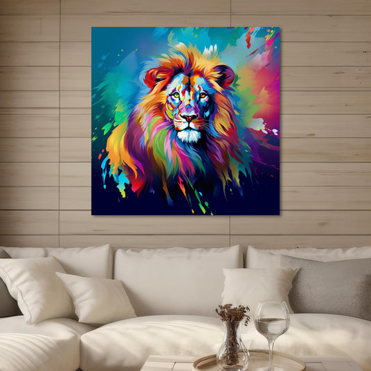 lion aesthetic wall decor painting, lion wall decor gift ideas