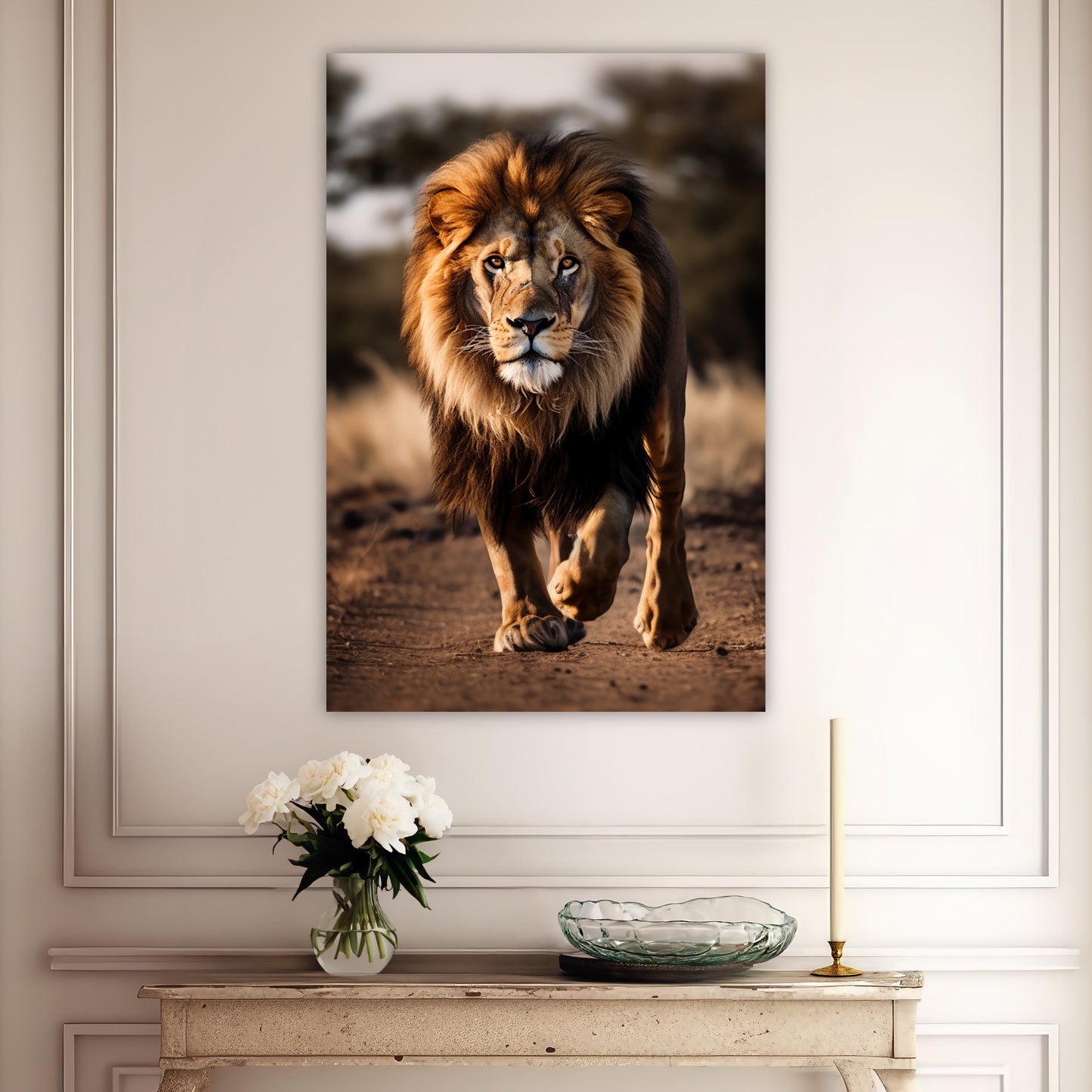 lion aesthetic wall decor painting, lion wall decor gift ideas