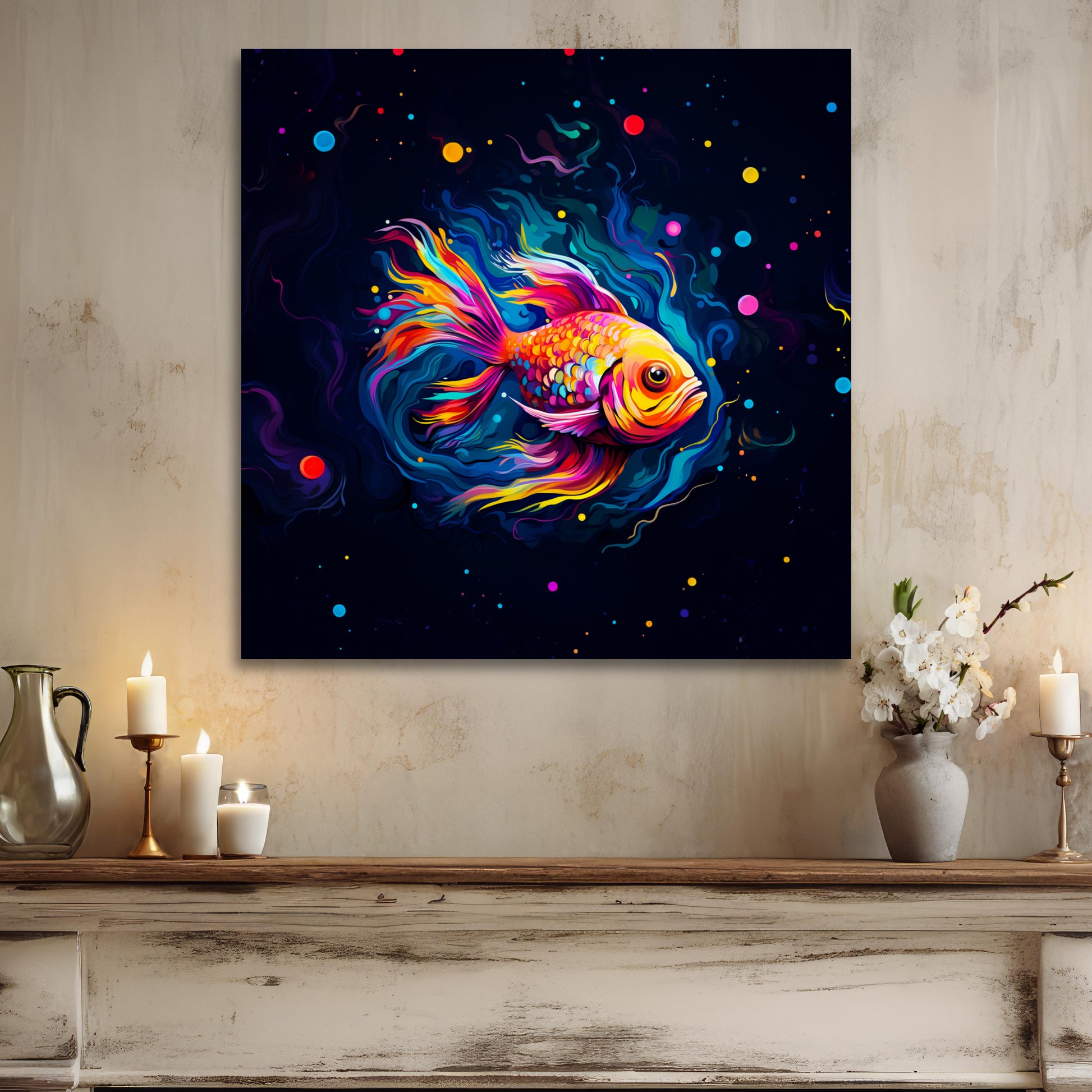 aesthetic tropical fish wall decor