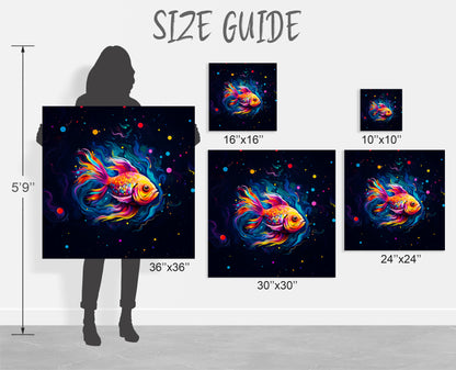 vibrant tropical fish wall art