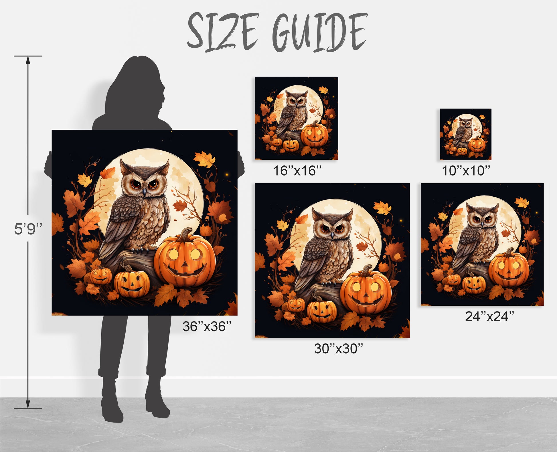 Halloween fall owl wall art