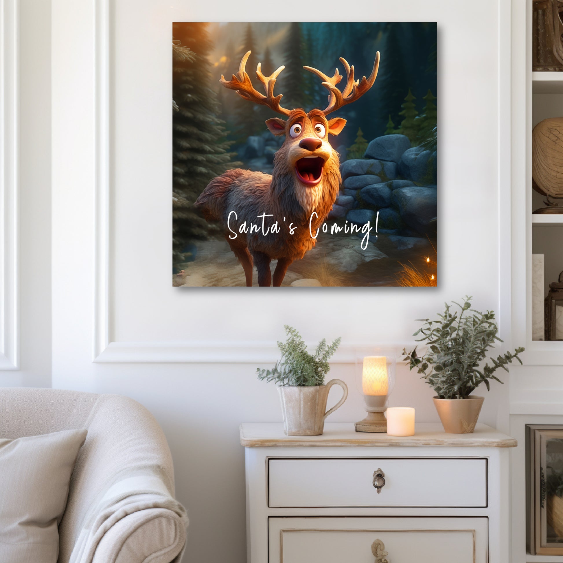 Christmas reindeer canvas prints