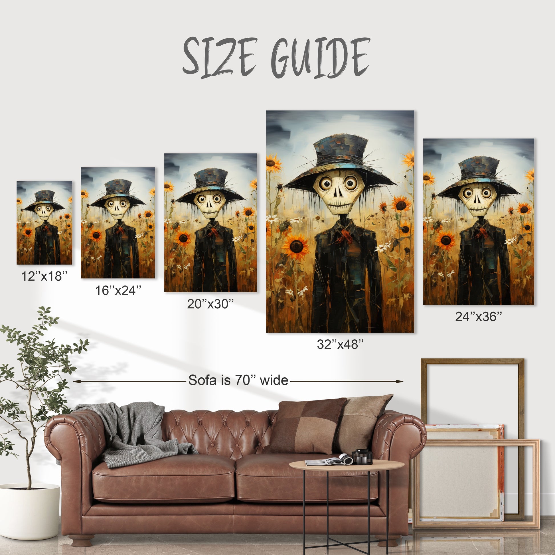 Picasso style halloween wall art scarecrows