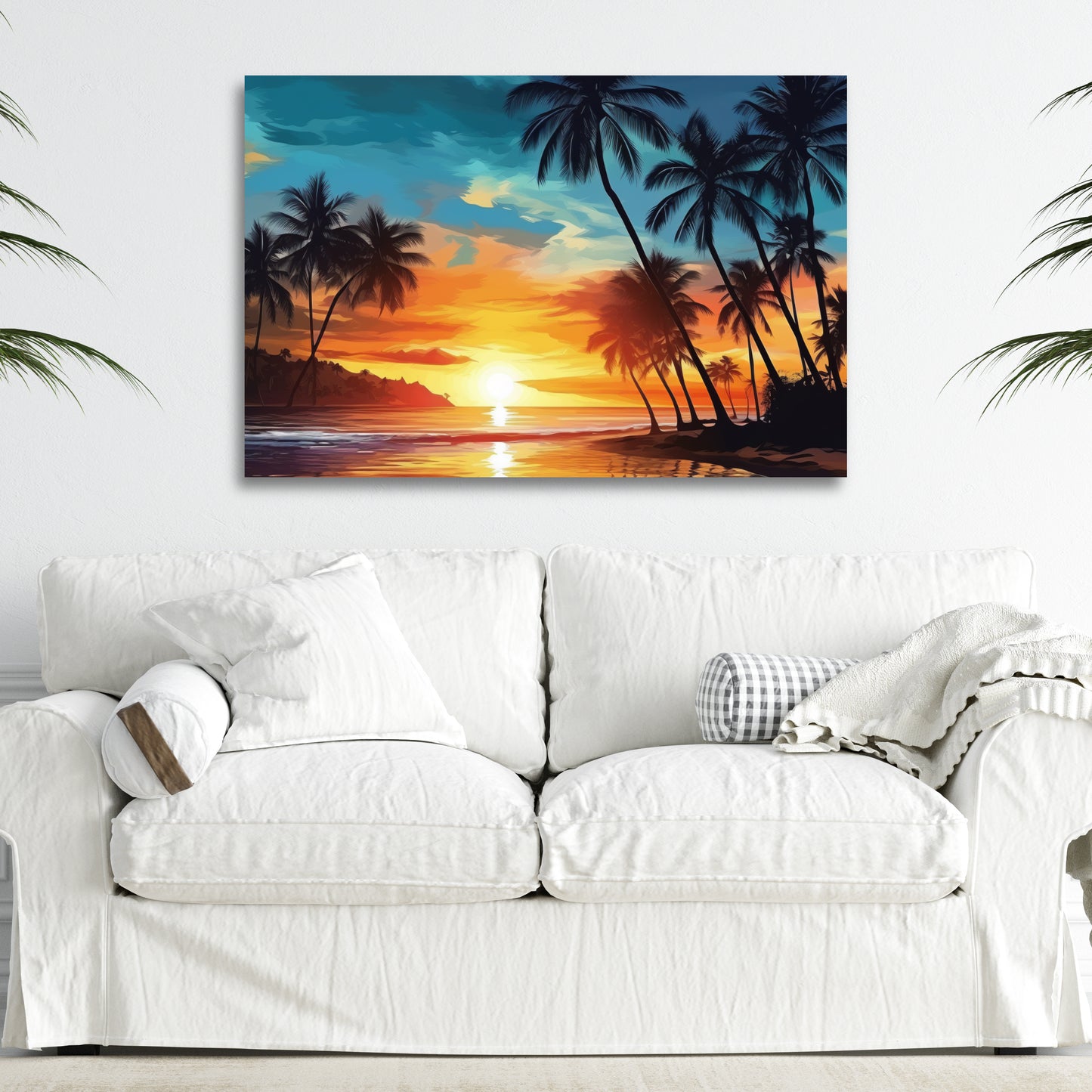 aesthetic tropical sunset canvas print